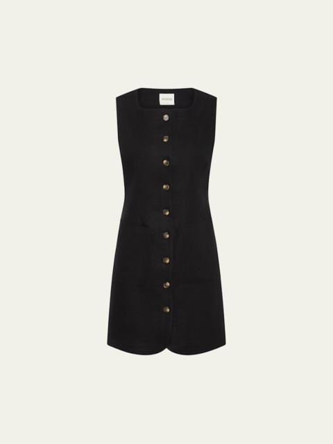 Emma Button-Front Mini Dress