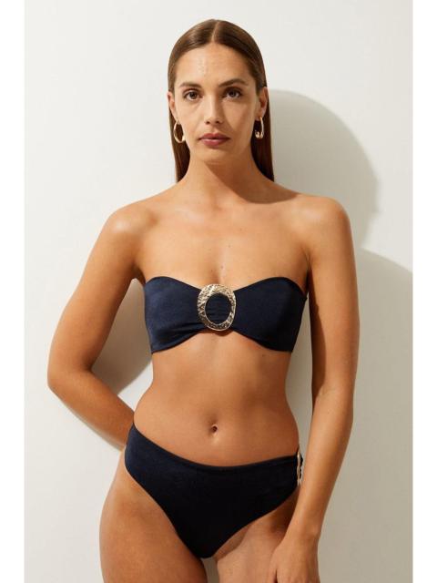 Slinky Trim Detail Detachable Strap Bikini Top