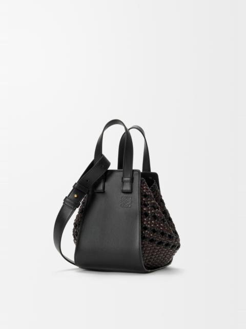 Compact Hammock bag in smooth calfskin and woven nappa calfskin