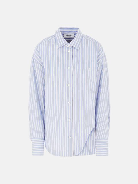 ELIZA'' WHITE AND NAVY BLUE SHIRT