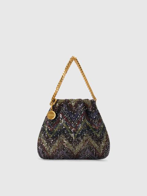 Pouch in lamé viscose