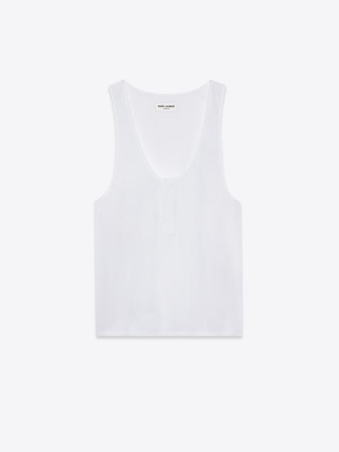 henley tank in cotton poplin