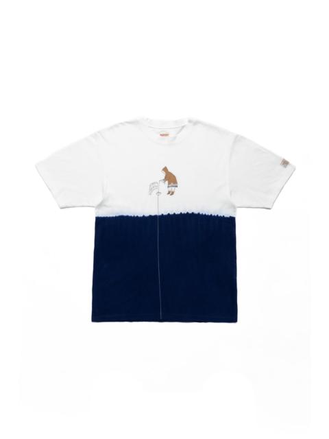 20/- Jersey IDG Hand-Dye Crew T (ICE FISHING) - White x Indigo