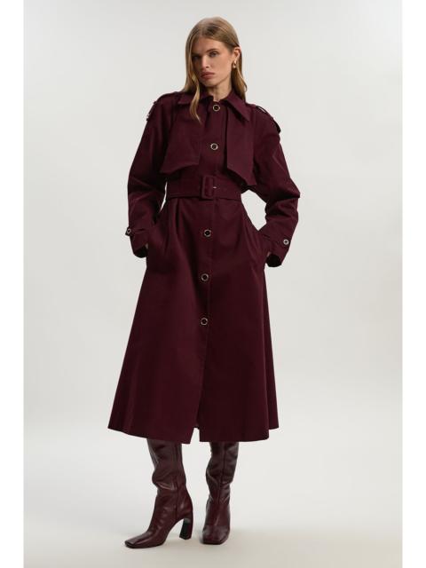 Petite Pleated Back Trench Coat