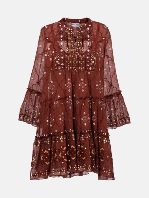 Sequined cotton minidress