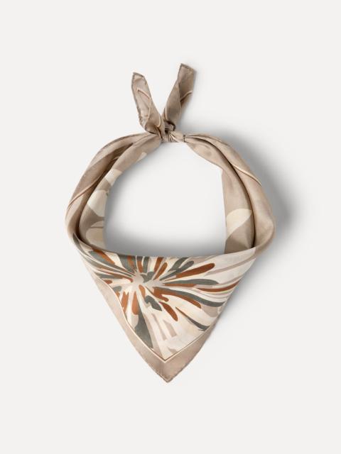 Silk bloom print pongee foulard