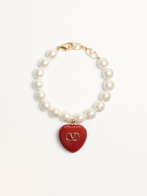 COEUR ROYAL BRACELET IN METAL, ENAMEL AND BEADS