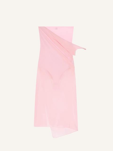 DRAPED JERSEY BUSTIER DRESS