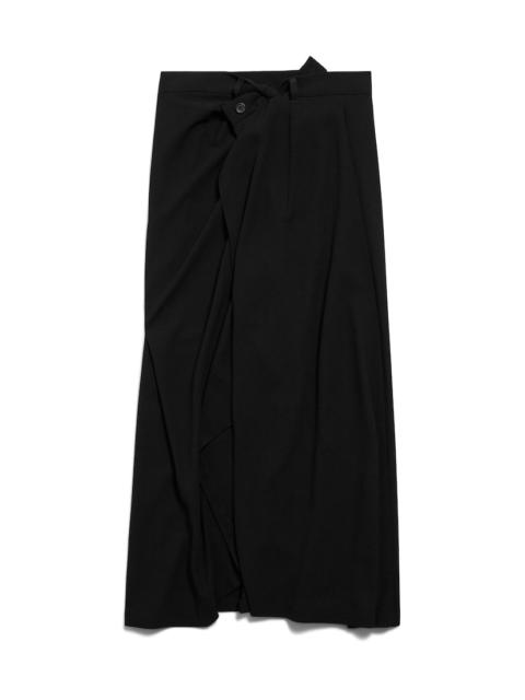 Women's Draped Tailored Skirt in Black