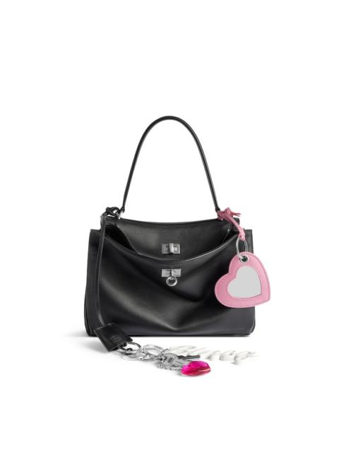 Women's Rodeo Small Handbag Used Effect With One Charm in Black