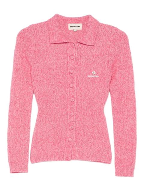 polo-collar cardigan