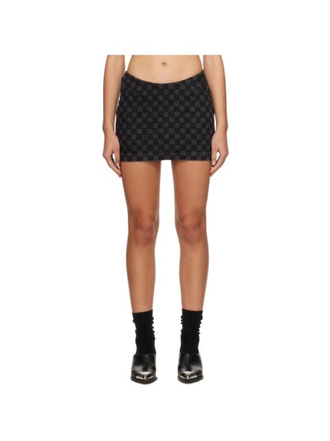 Black Monogram Denim Miniskirt