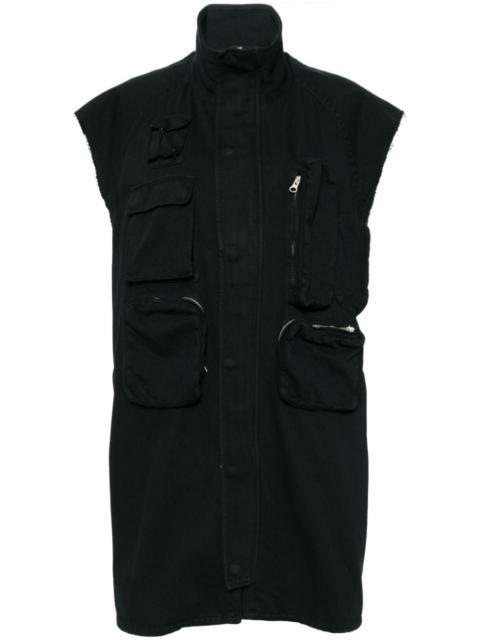 Multi-pocket zip-up vest