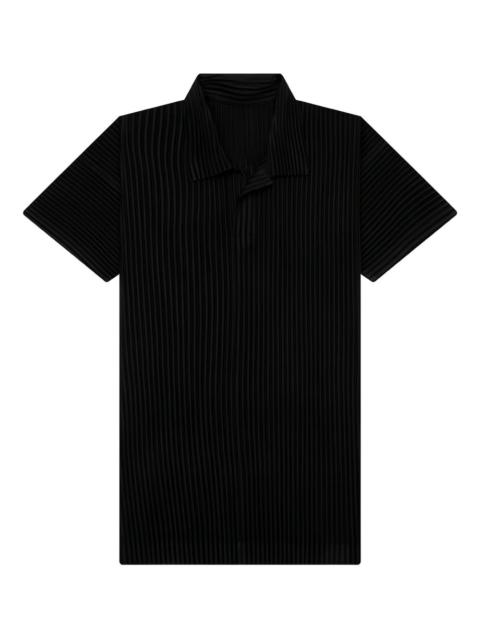 pleated polo shirt