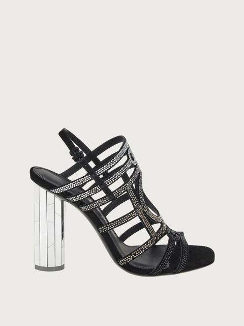 MIRRORED HEEL STRAPPY SANDAL