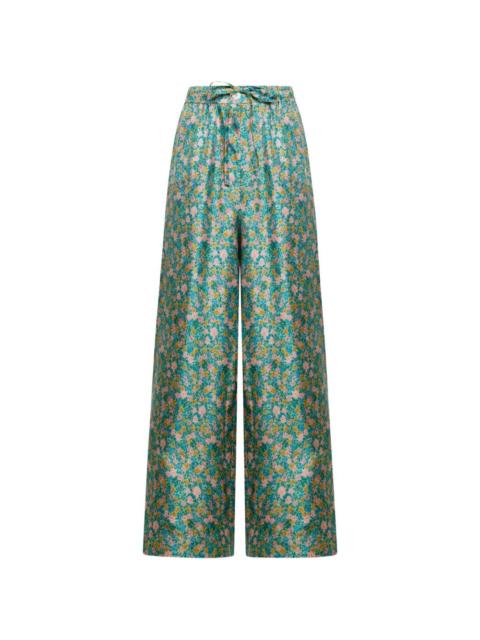 Aloe floral-pattern palazzo pants