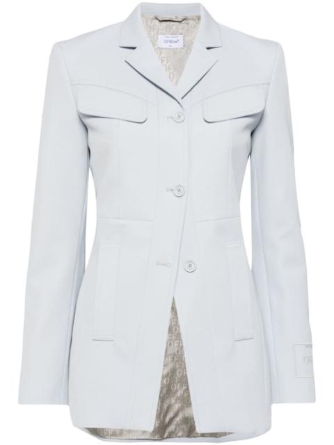 logo-embroidered tailored blazer