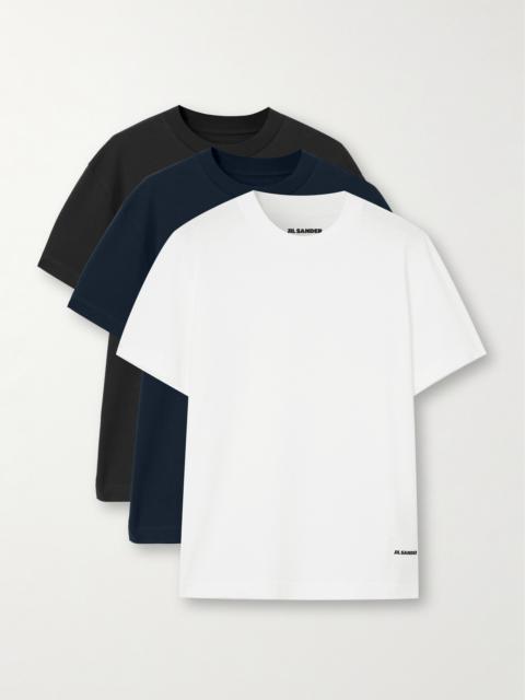 Three-pack Appliquéd Cotton-jersey T-shirts