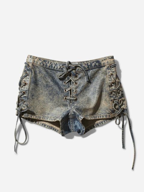 Women's Coated Denim Shorts Heavy Stone Wash