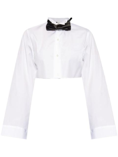bow-embellished cotton shirt