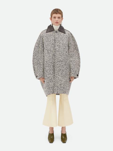 Wool Boucle Chevron Coat