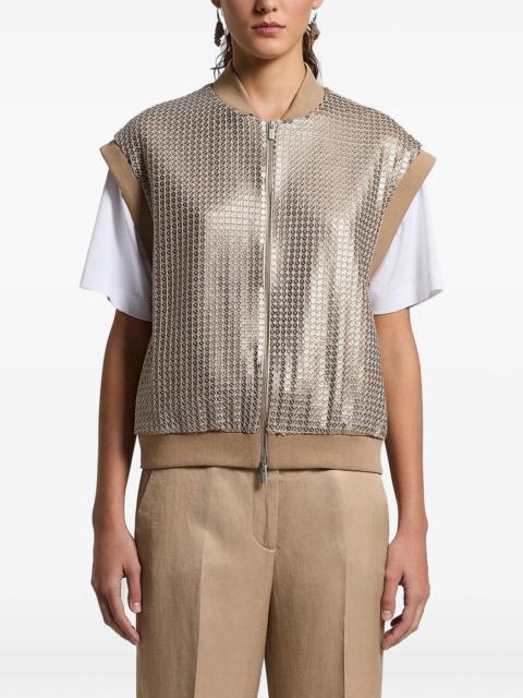 Peserico Sequin-embellishment Zip-up Gilet