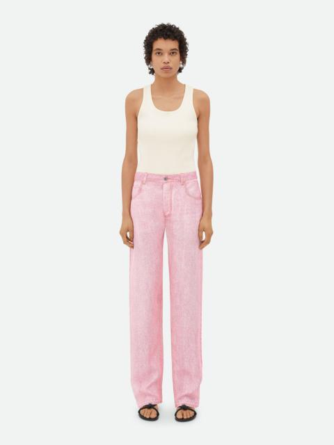 Printed Denim Viscose Trousers