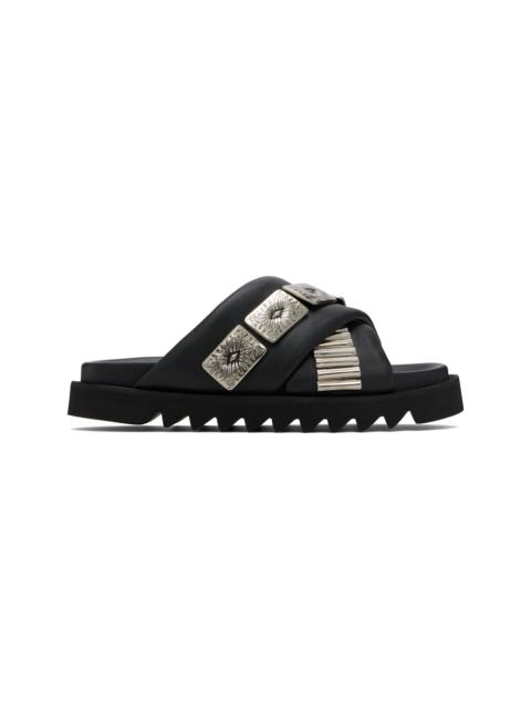 SSENSE Exclusive Black Leather Sandals