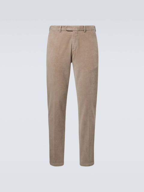 Cotton-blend corduroy slim pants