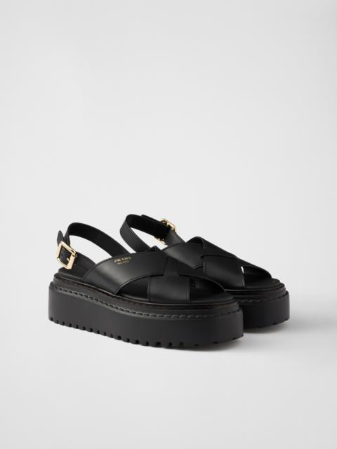 Leather crisscross sandals