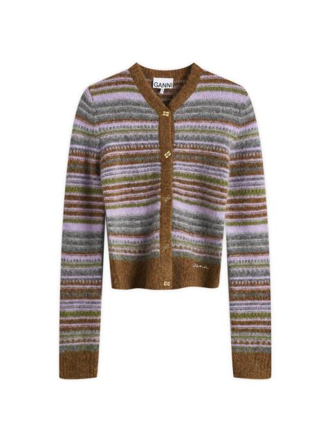 GANNI Soft Wool Stripe Cardigan