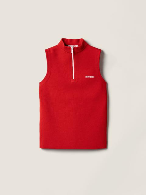 Wool half-zipper sweater