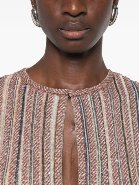 Missoni Sequin-embellished Striped Mini Dress