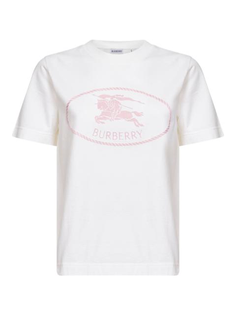 Chalk cotton T-shirt with Knight Stamp