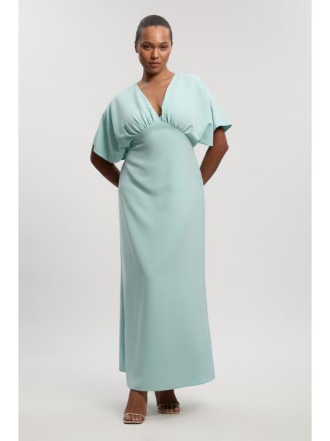 Plus Size Soft Tailored Waterfall Sleeve Maxi Dress