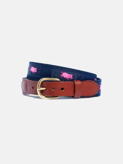 MADE-IN-USA PINK PIG MOTIF BELT