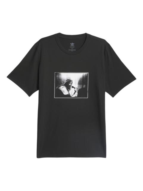 adidas Nora Graphic T-shirt Asia Sizing 'Black White' IU0085