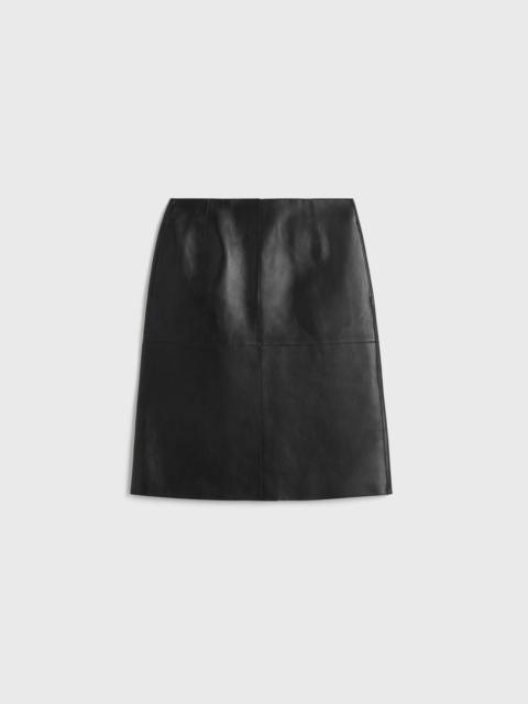 Paneled leather skirt black