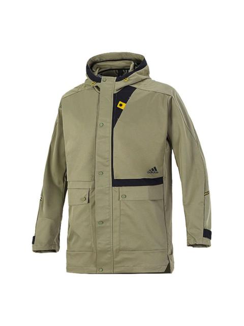 adidas Multiple Pockets Hooded Jacket Green H40229
