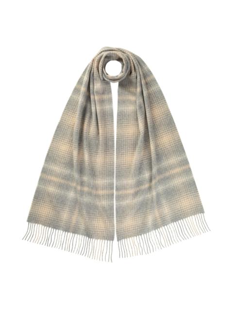 Wide Cashmere Check Scarf