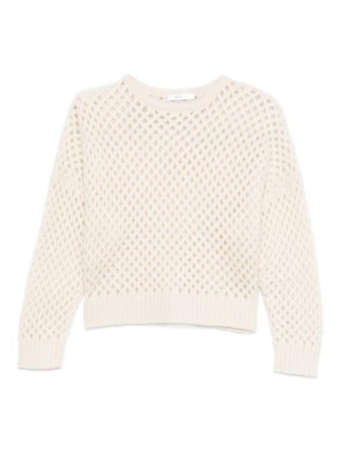 open-knit long-sleeve sweater