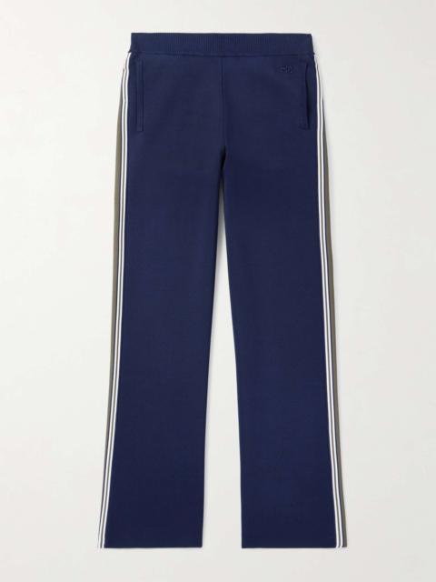 Straight-Leg Striped Knitted Track Pants