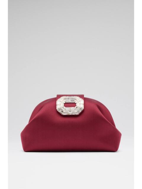 CAMELIA CLUTCH WINE SATIN