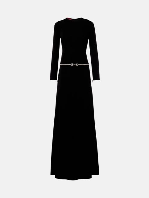 Horsebit embellished jersey maxi dress