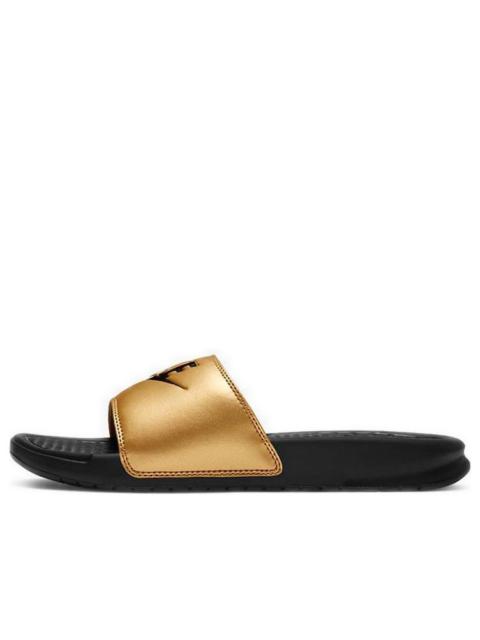 (WMNS) Nike JDI Benassi Slides 'Black Metallic Gold' 343881-014