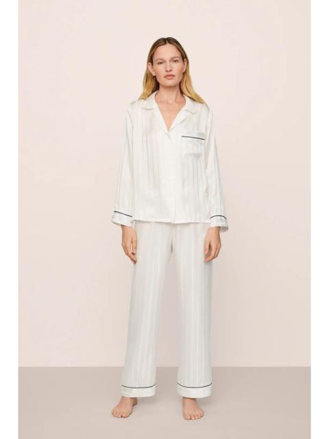 Inez Washable Silk Jacquard Long PJ Set