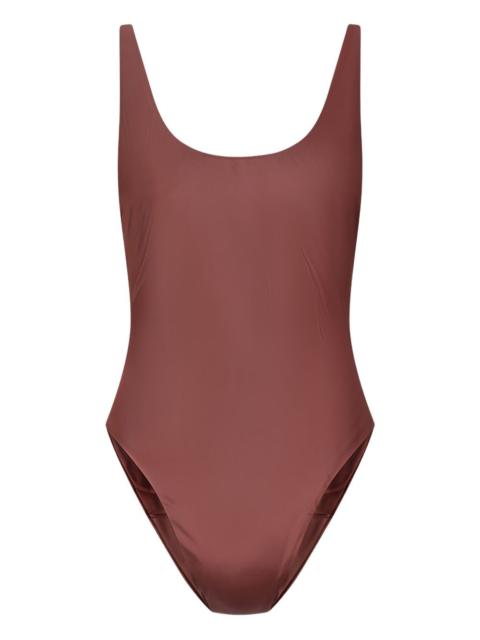 scoop-neck swimsuit