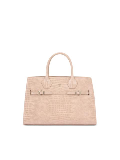 crocodile-effect tote bag
