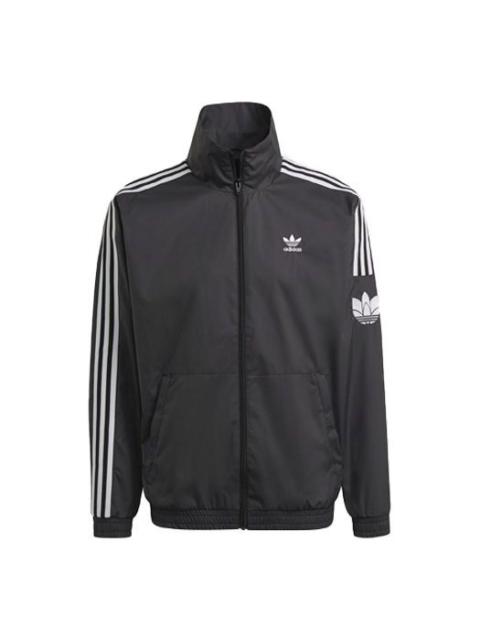 adidas Adicolor 3D Trefoil 3-Stripes Track Jacket 'Black White' GN3535