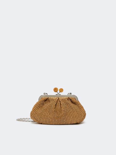 Small raffia-effect Pasticcino Bag - TANGERINE